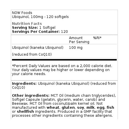 Ubiquinol, 100mg - 120 softgels