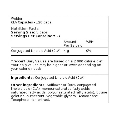 CLA Capsules Weider  - 120 capsules